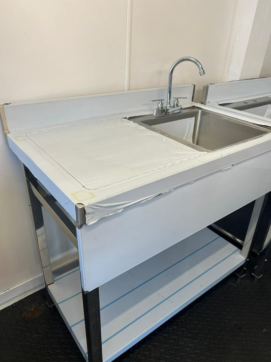 Commercial kitchen single bowl sink left hand drainer 1.2m