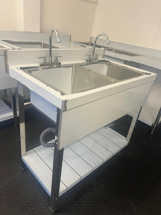 Commercial kitchen double bowl sink 1.2m